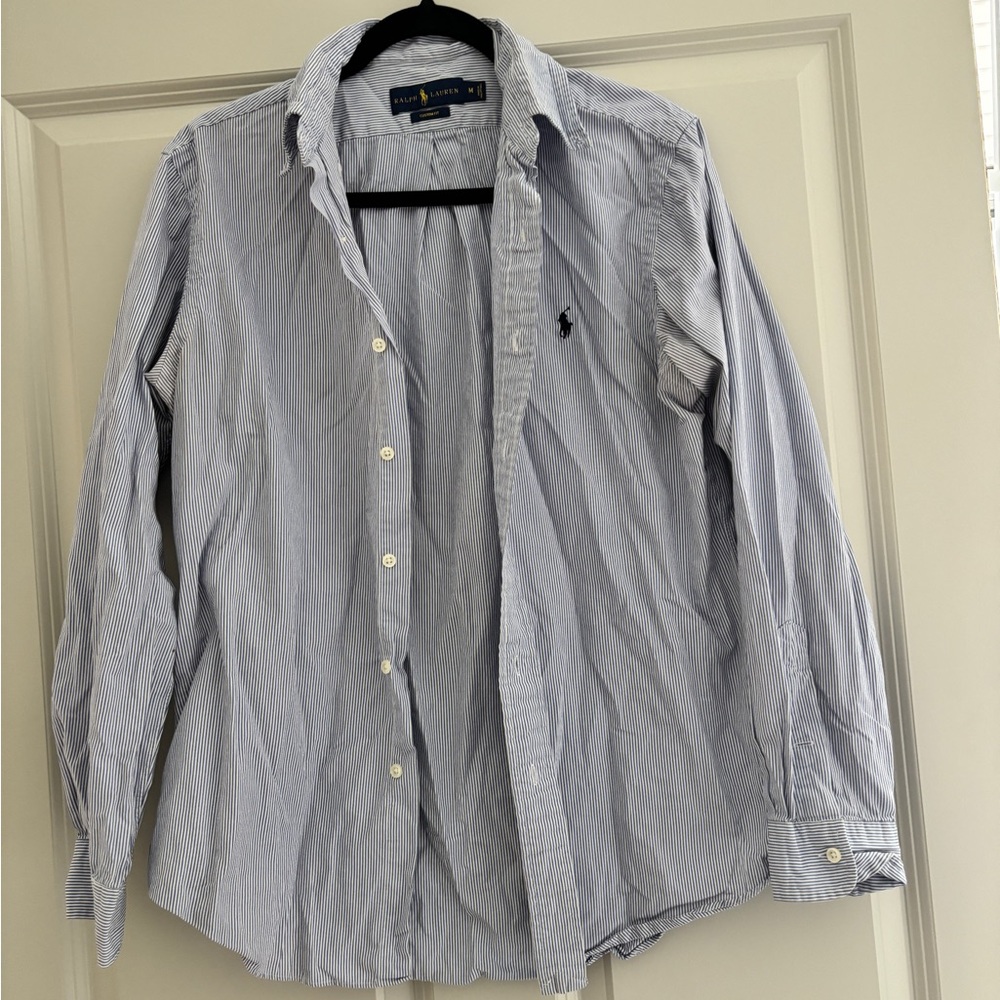 Ralph Lauren Men's Light Blue Striped Shirt
